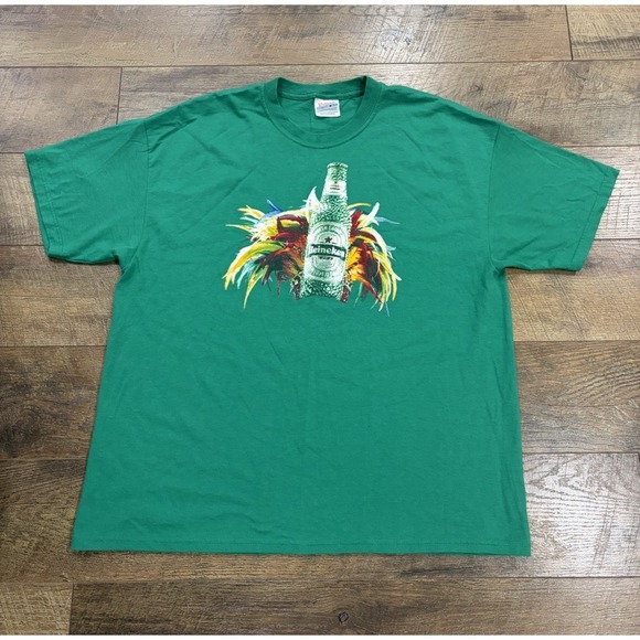 Vintage 90s Heineken Colors Of Passion Graphic Tee XL Green Beer Promo